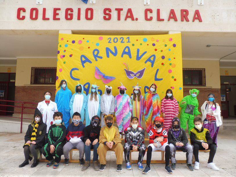 Alumnos de 6º B del colegio Santa Clara, en Cuéllar. 