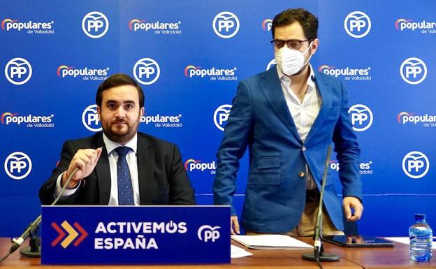 Los diputados nacionales del PP por Valladolid, José Ángel Alonso y Eduardo Carazo.