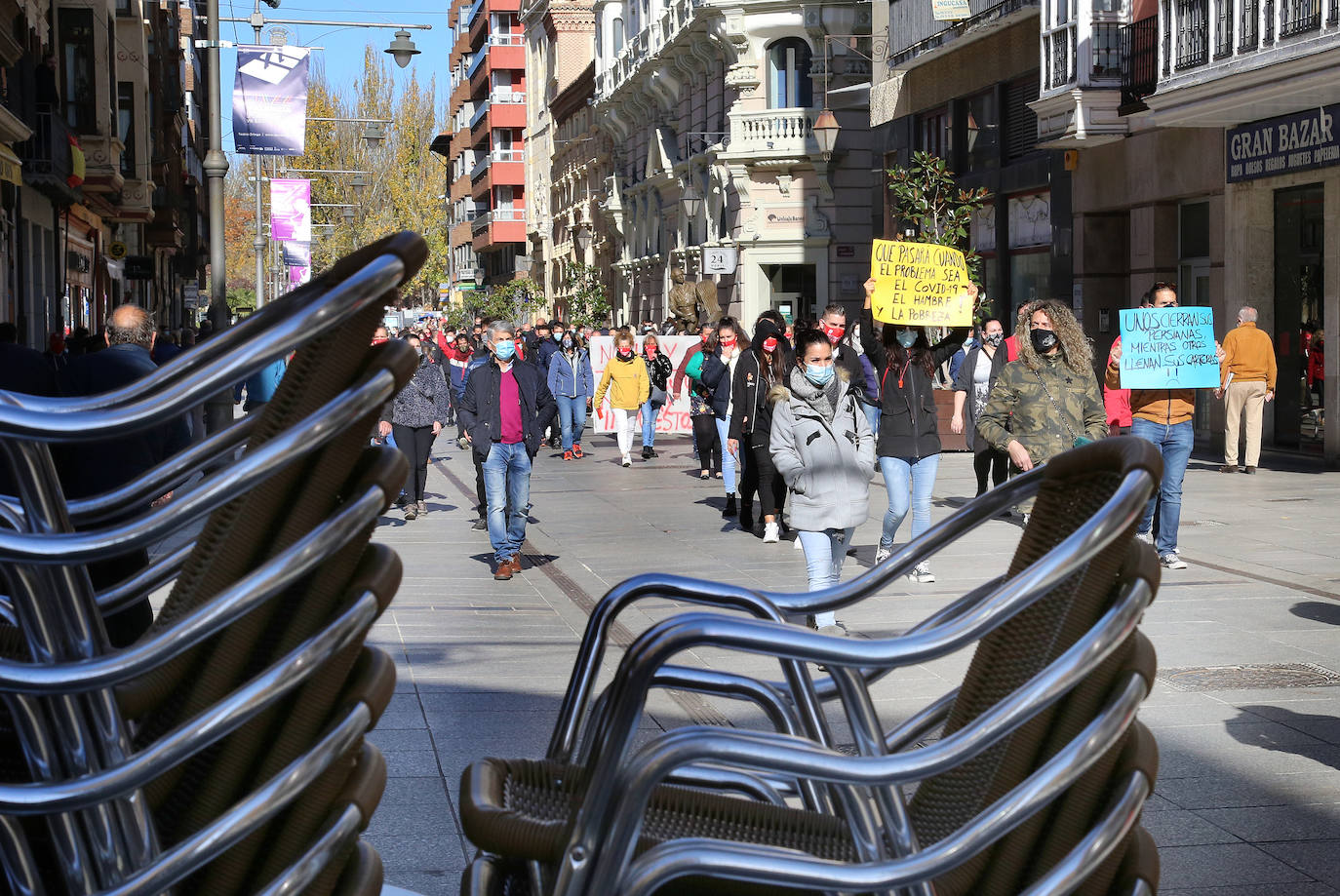 Manifestación de los hosteleros en noviembre en Palencia. 