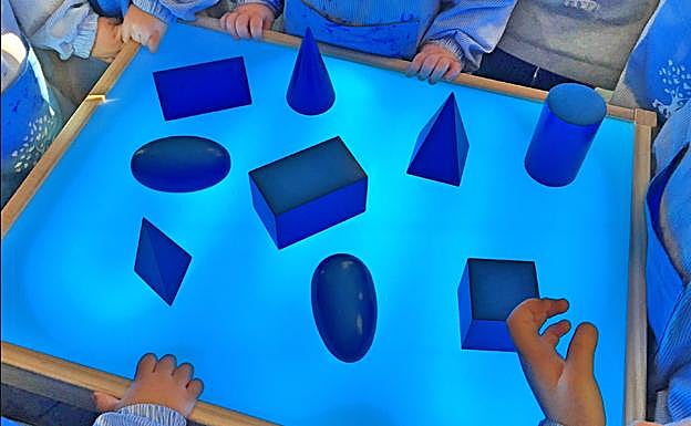 Alumnos del Colegio San Viator trabajan la Geometría. 