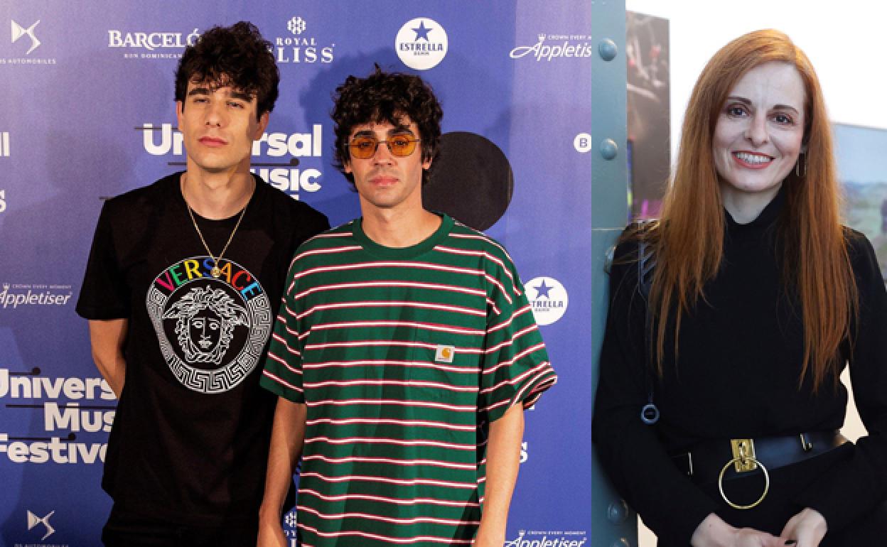 Los Javi junto a la diseñadora Ana Locking. 