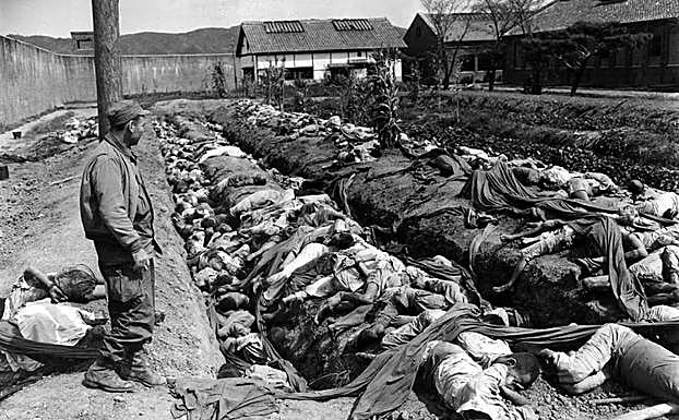 Fosa común en la prisión de Taejon con 400 ciudadanos surcoreanos, asesinados por tropas de Pyongyang.