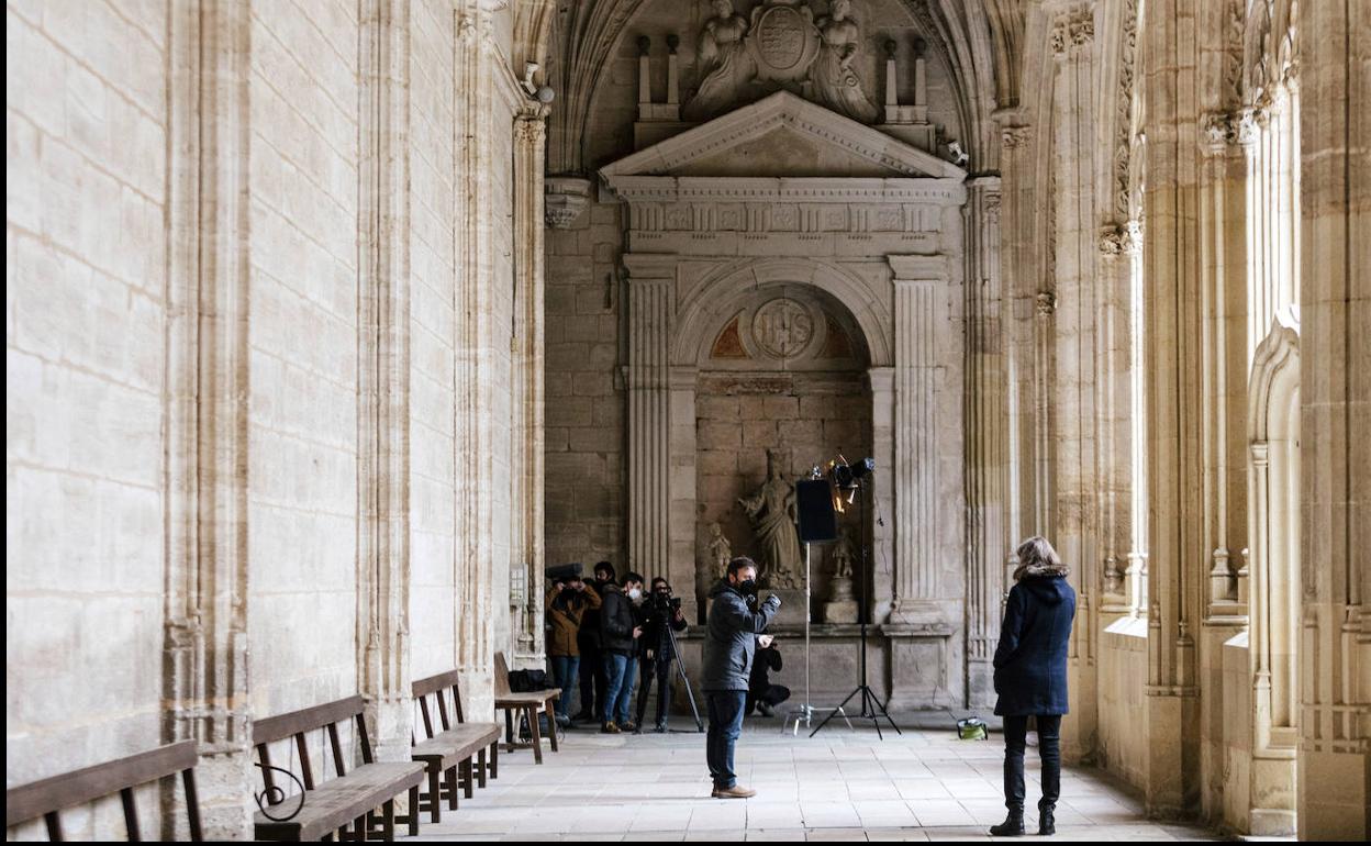 Un momento del rodaje. 