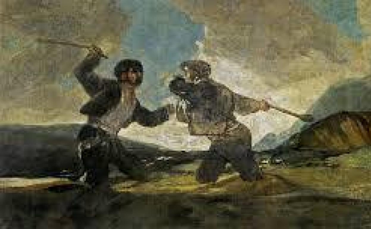 La pintura de Goya 'Duelo a garrotazos'. 