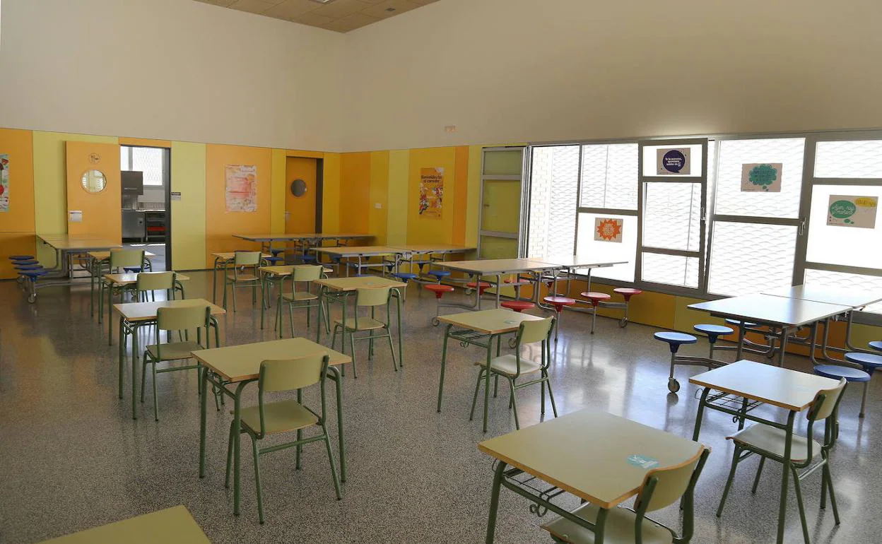 Comedor escolar del colegio Clara Campoamor, en Villalobón (Palencia). 