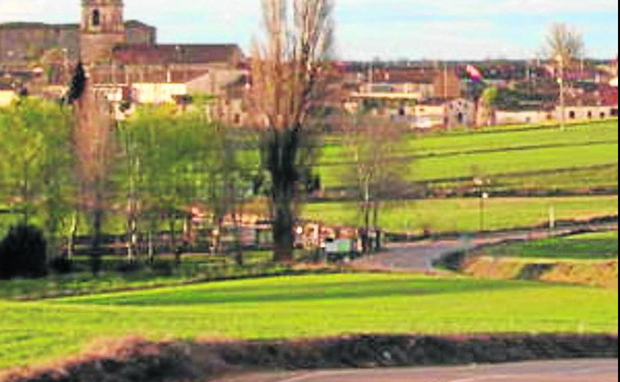 Carretera de acceso a Villalba de los Alcores. 