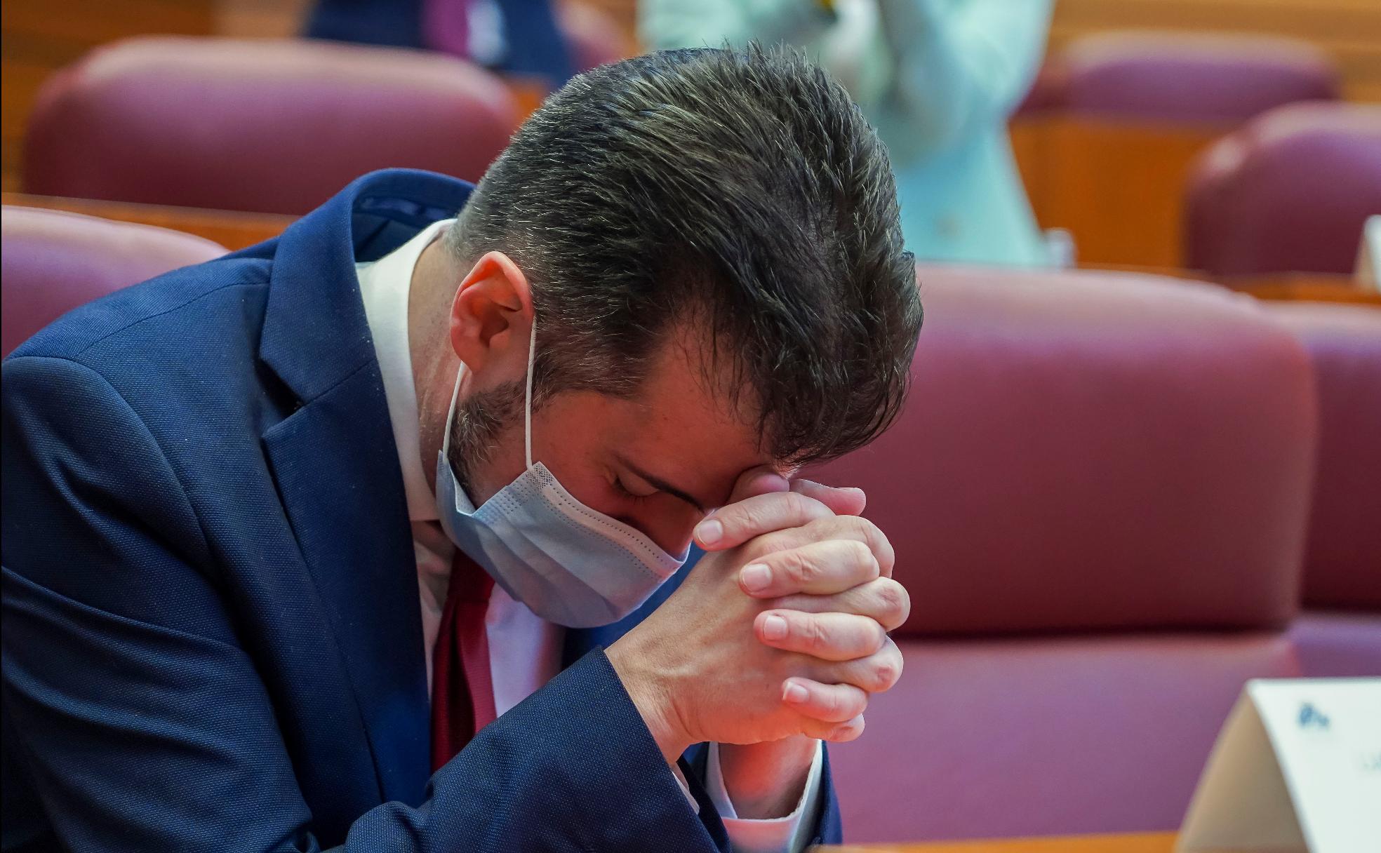 Luis Tudanca, durante el debate de la moción de censura.