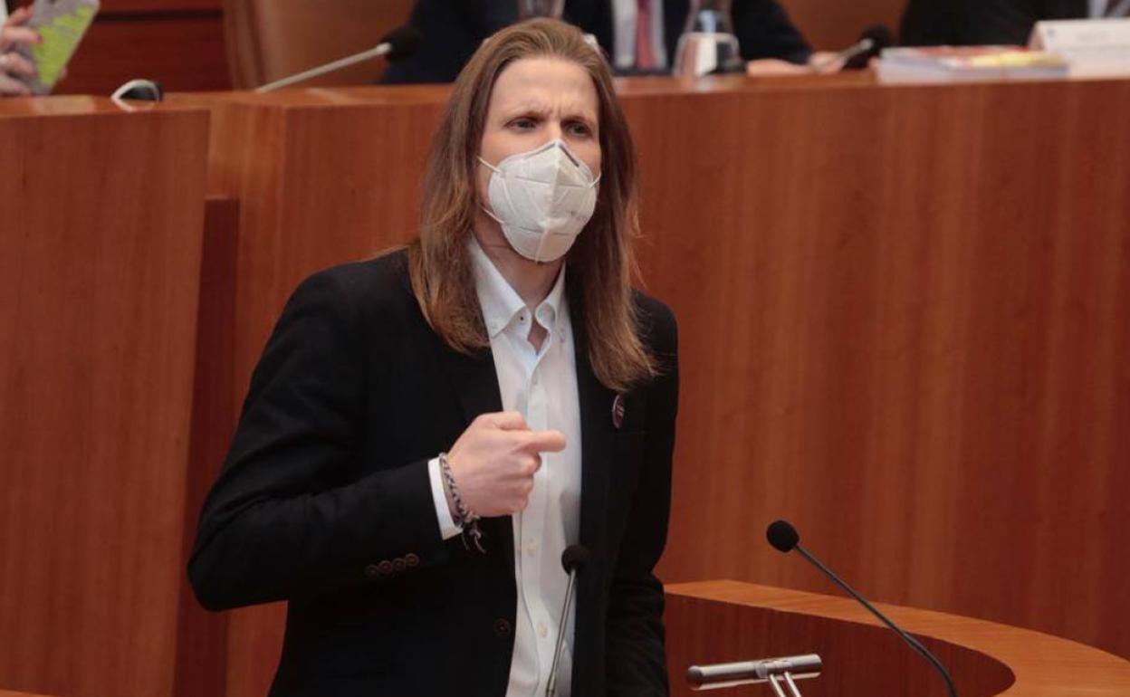 Pablo Fernández, durante su intervención en la moción de censura. 