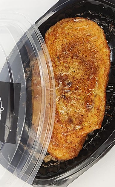 Torrija envasada por llevar a domicilio 