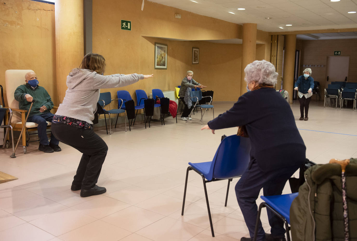 Una de las últimas sesiones realizadas en la sede de Parkinson Segovia. 