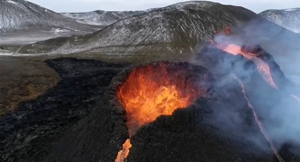 Grabación del volcán realizada por Néstor Rodán. 