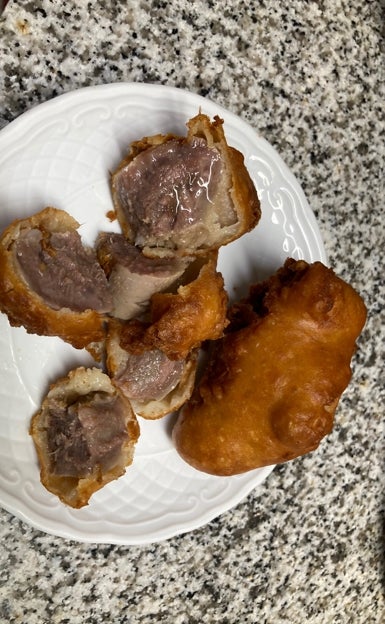 El morro ya cocinado, por dentro y por fuera. 