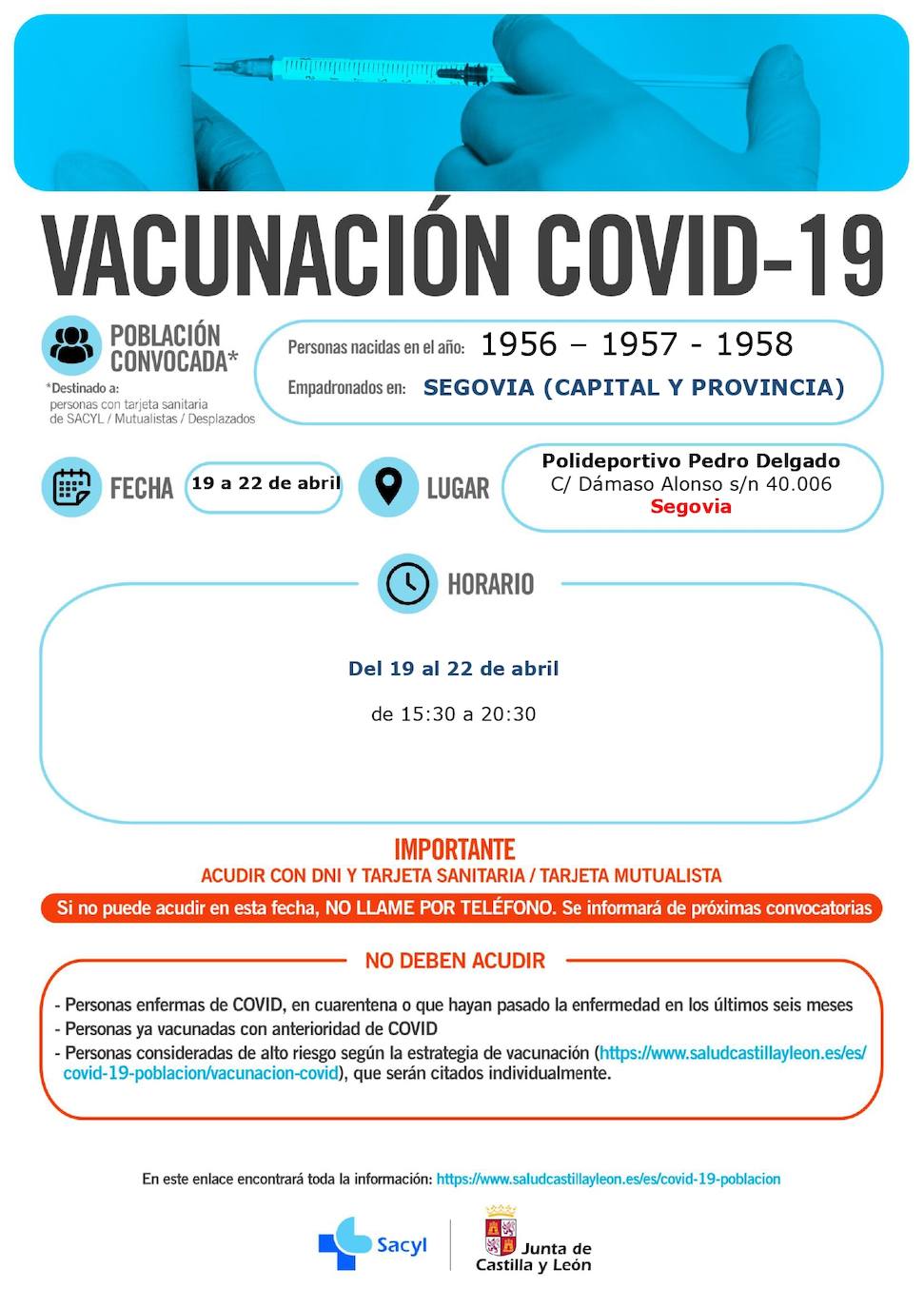 Información sobre la vacunación.