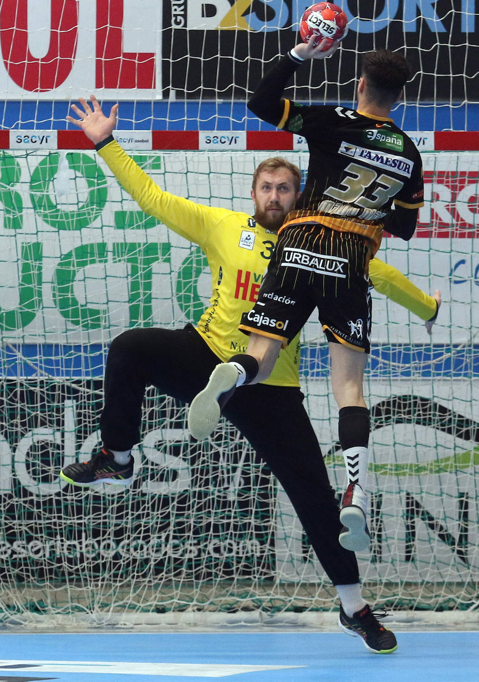 Partido de la Liga Asobal entre el Balonmano Nava y Puente Genil 