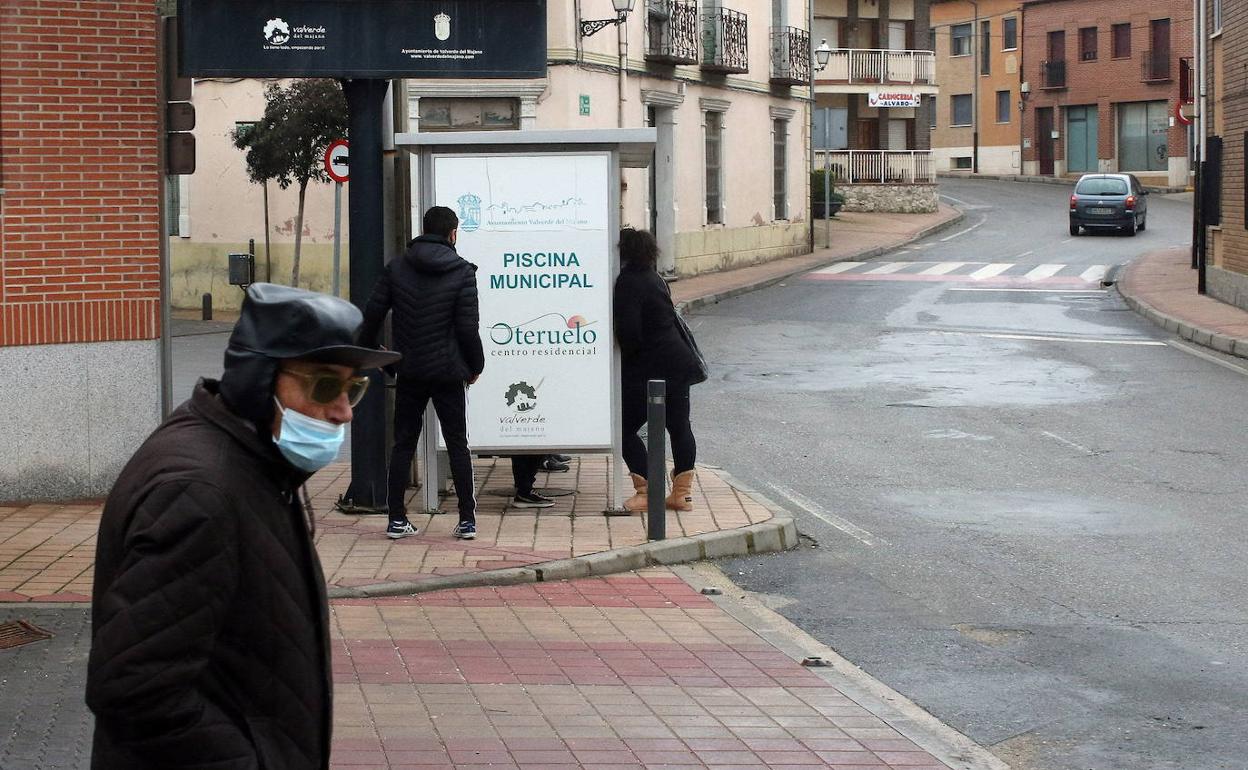 Calle de Valverde del Majano, durante la pandemia. 