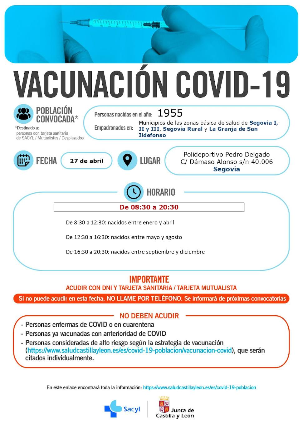 Información sobre la vacunación.