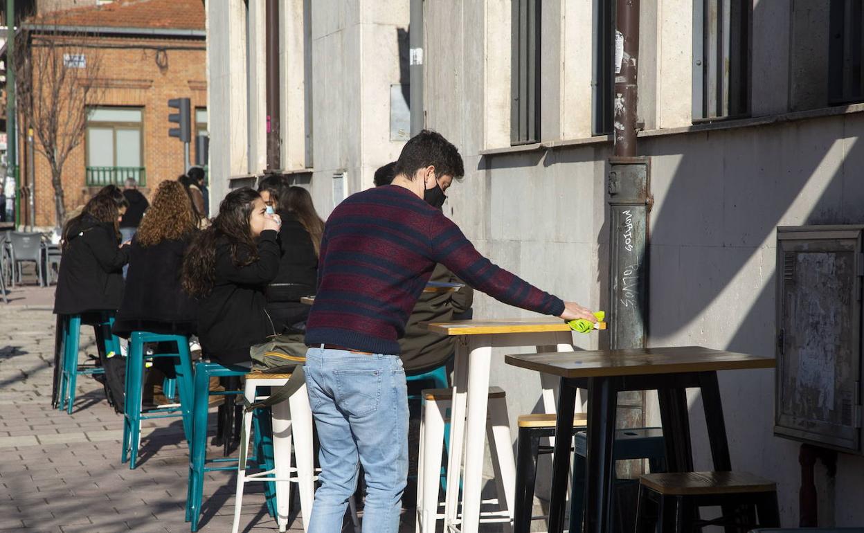 Terraza de un bar de Valladolid. 