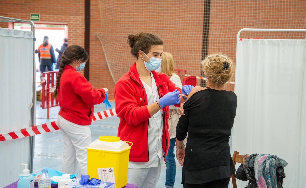 Vacunación en Campos Góticos esta mañana. 
