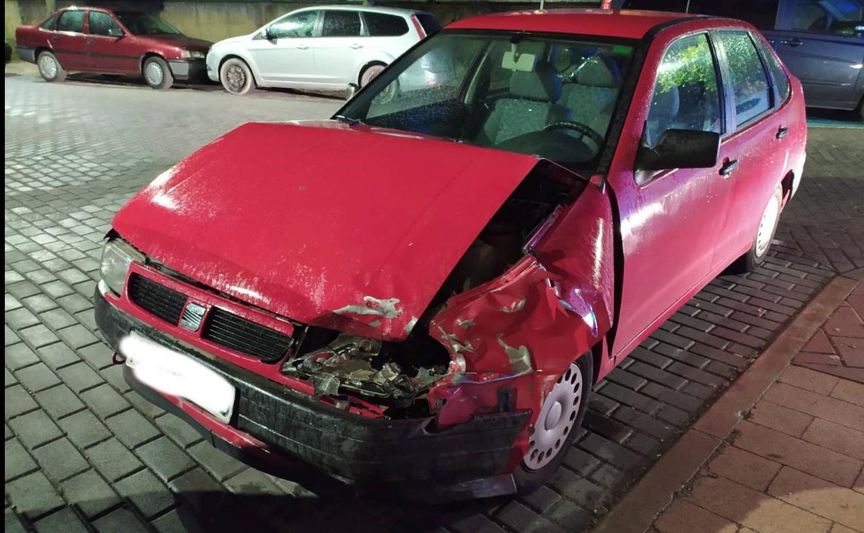 Estado en el que quedó uno de los vehículos implicados en el suceso. 