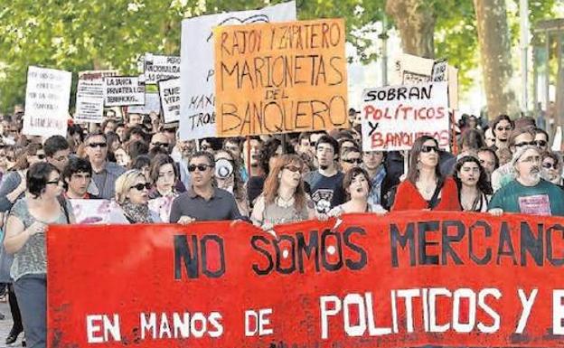 Manifestación celebrada el 15 de mayo de 2011 en Valladolid. 