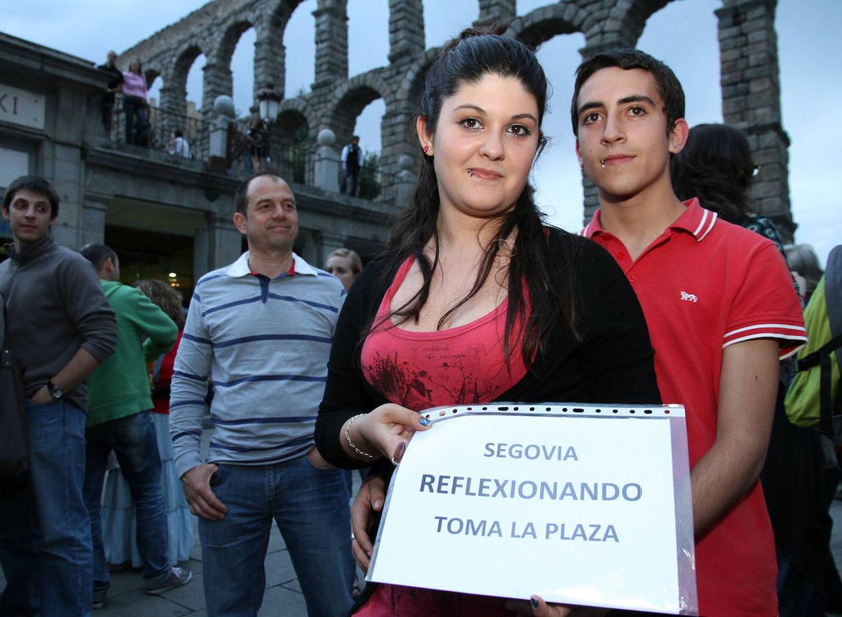 Décimo aniversario del movimiento 15-M en Segovia.