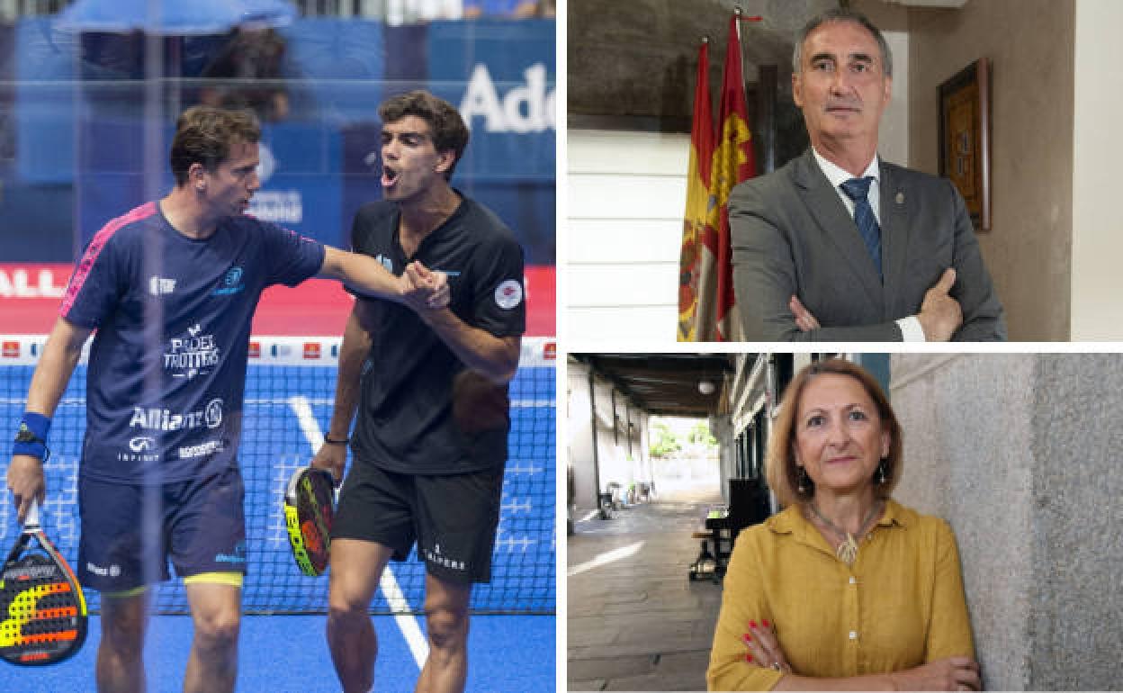 A la izquierda, celebración del World Padel Tour en Valladolid. A la derecha, arriba José Mazarías y abajo, Marian Rueda. 