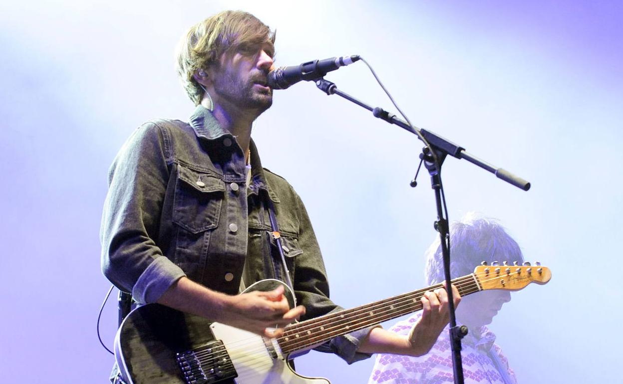 David Otero, en un concierto en la Plaza Mayor de Valladolid. 