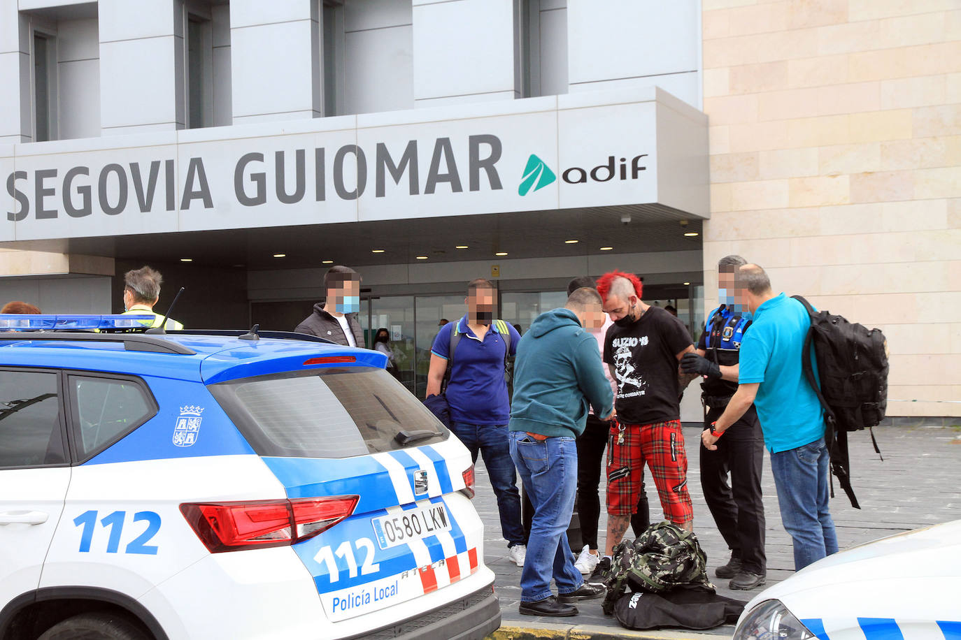 Detención del hombre, esta tarde, en la estación de Segovia Guiomar.