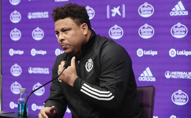 Ronaldo en la rueda de prensa de este lunes en Zorrilla 