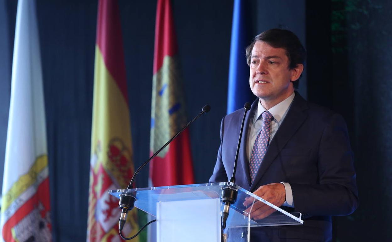 Alfonso Fernández Mañueco en la inauguración de la Feria Nacional para la Repoblación de la España Rural, Presura20, que se celebra en Soria.