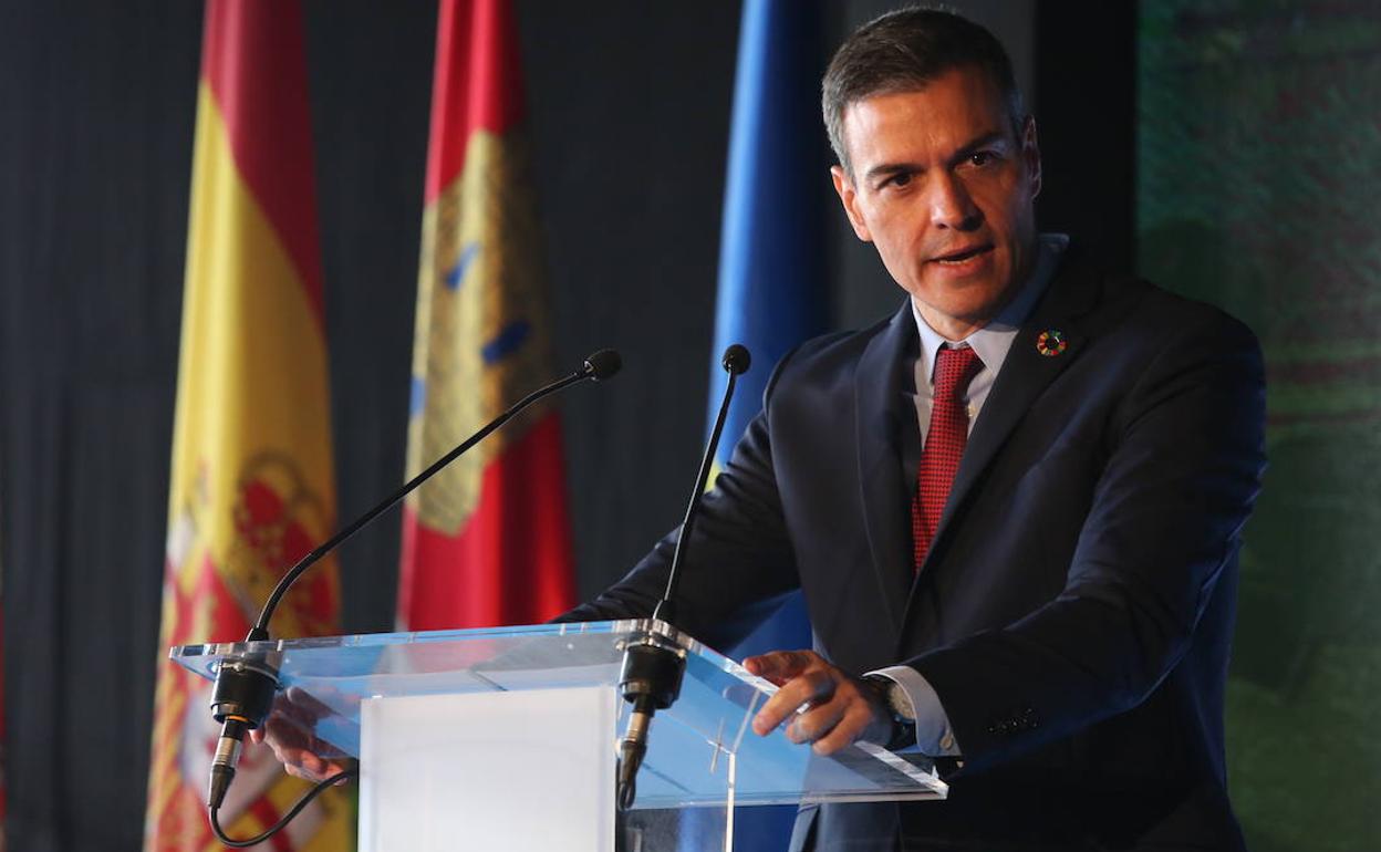 Pedro Sánchez, durante su intevención en Soria.