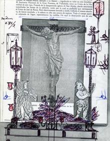 Imagen secundaria 2 - Varios de los bocetos de Luis Luna Moreno, para las andas de varias tallas de la Semana Santa vallisoletana. 