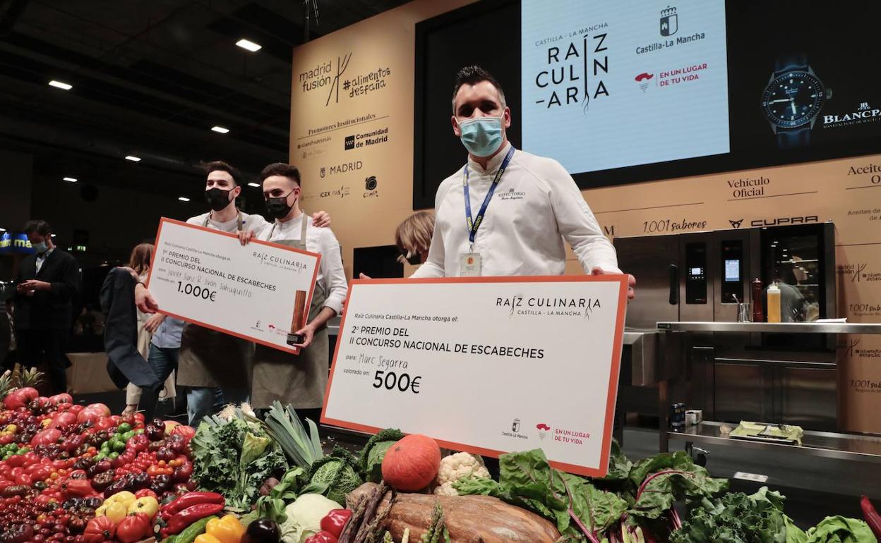 El chef Marc Segarra, tras recibir el segundo premio en el II Concurso Nacional de Escabeches. 