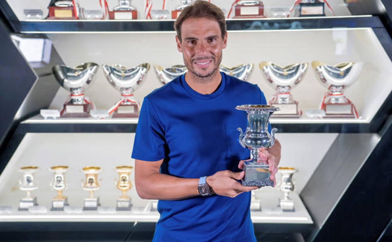 Rafa Nadal en su museo de Manacor. 