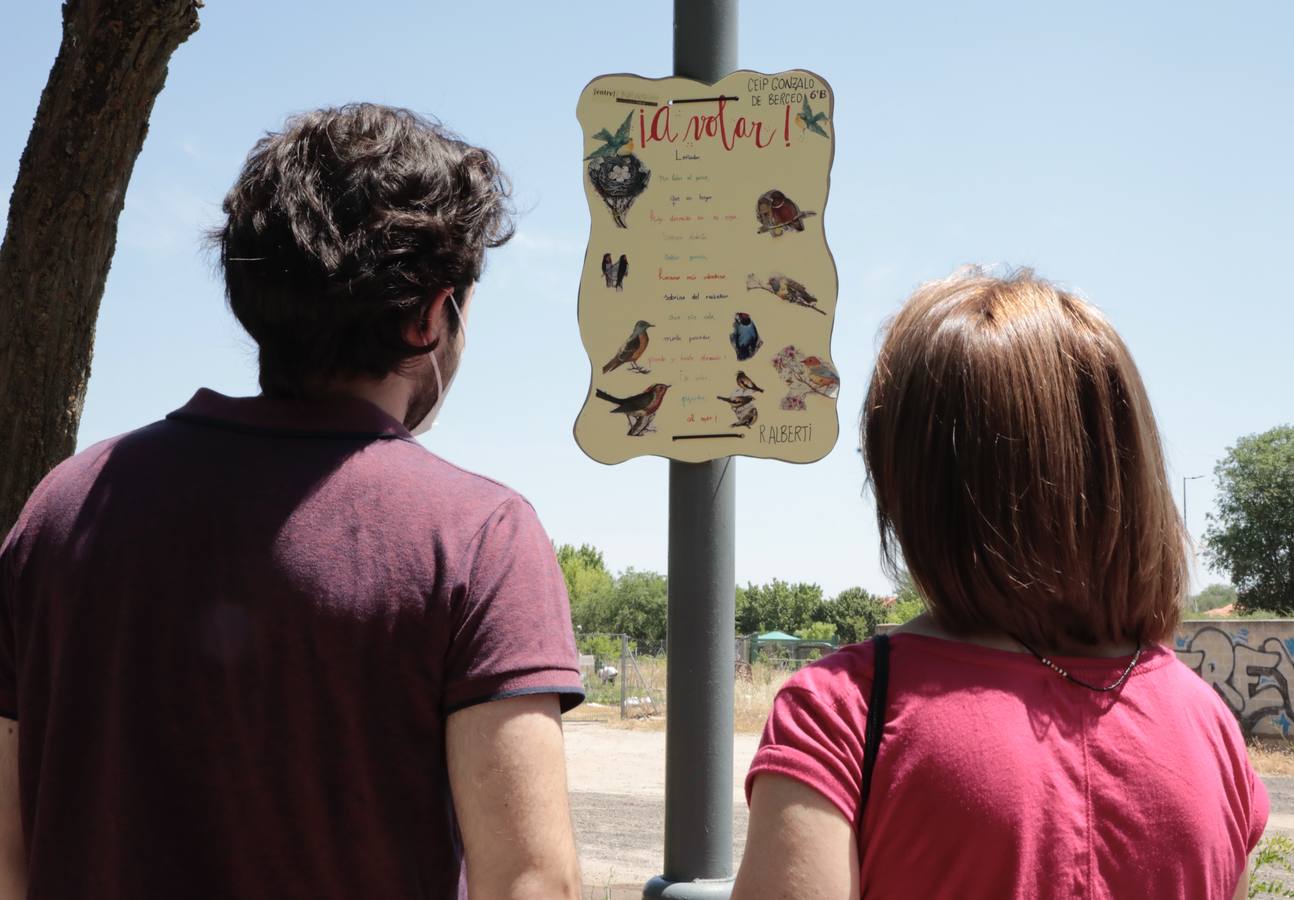 Fotos: Las farolas de las calles aledañas al Esgueva lucen los dibujos de los niños de seis colegios de Valladolid