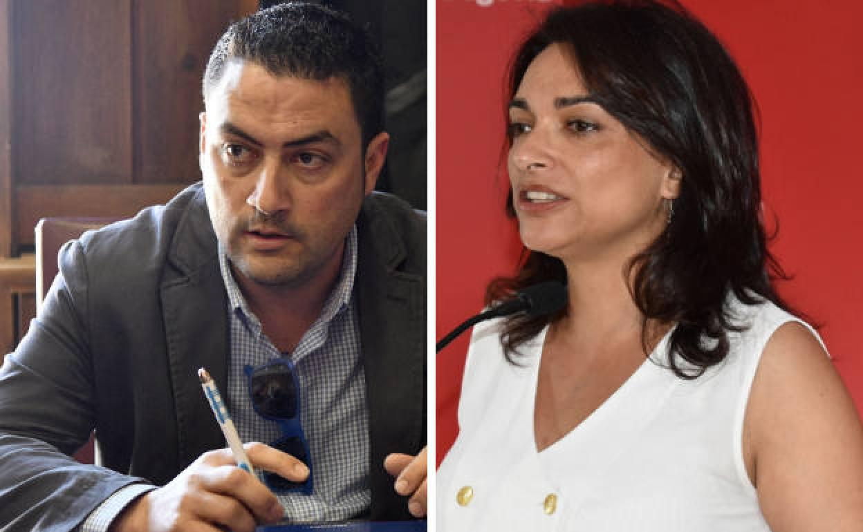 Javier Figueredo (PP), alcalde de El Espinar, y Alicia Palomo, portavoz municipal del PSOE. 