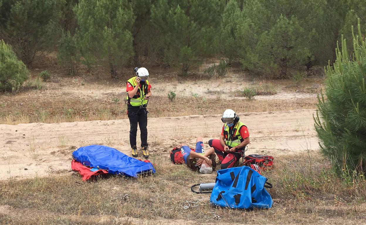 Momento del rescate al varón.