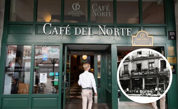 El 'Café del Norte' en la actualidad y en sus primeros años de vida. 