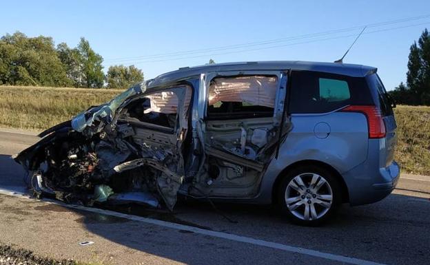 Imagen del accidente en Peñafiel. 