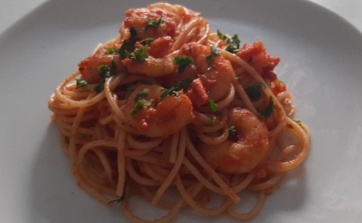 La receta: Espaguetis con gambas