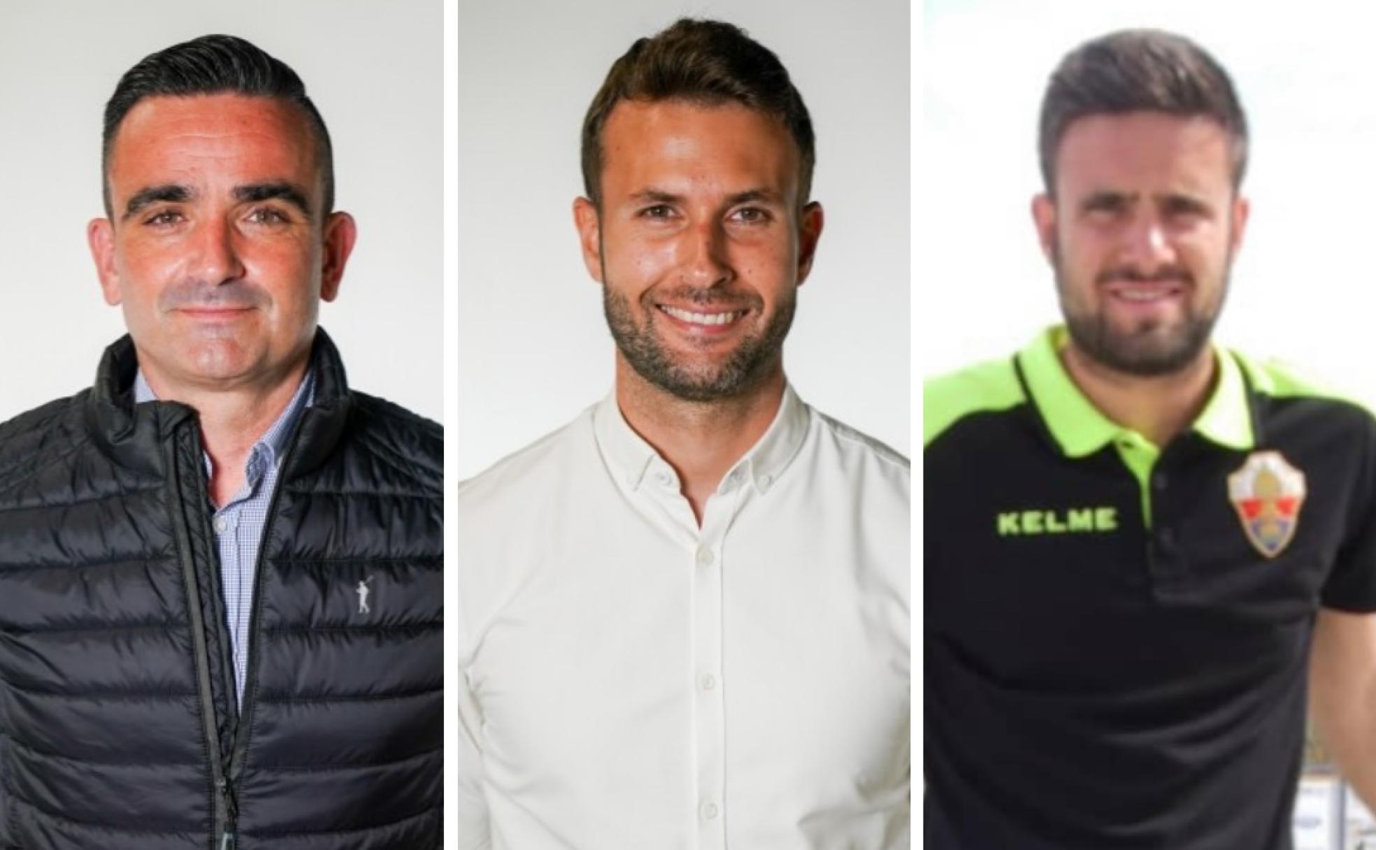 De izquierda a derecha, Chema Monzón, segundo entrenador; Jorge Trigueros, preparador físico; y el analista Guillem Galmés.