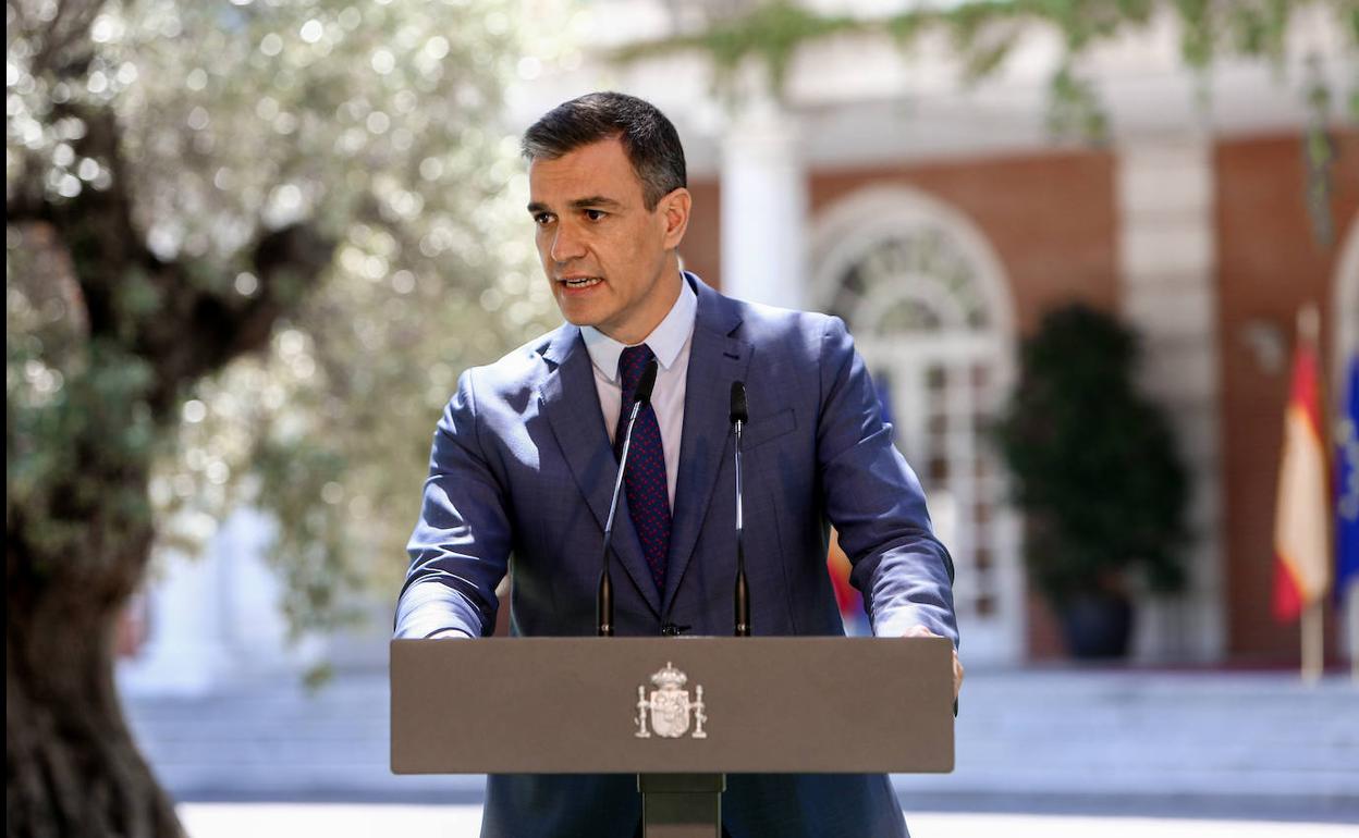 Pedro Sánchez, ayer en La Moncloa.