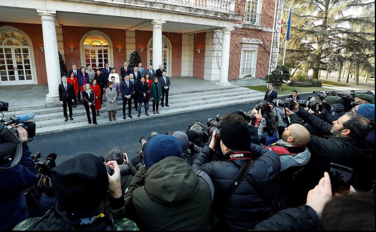 Fotografúa del Gobierno español tomada en la Moncloa el 14 de enero de 2020. 