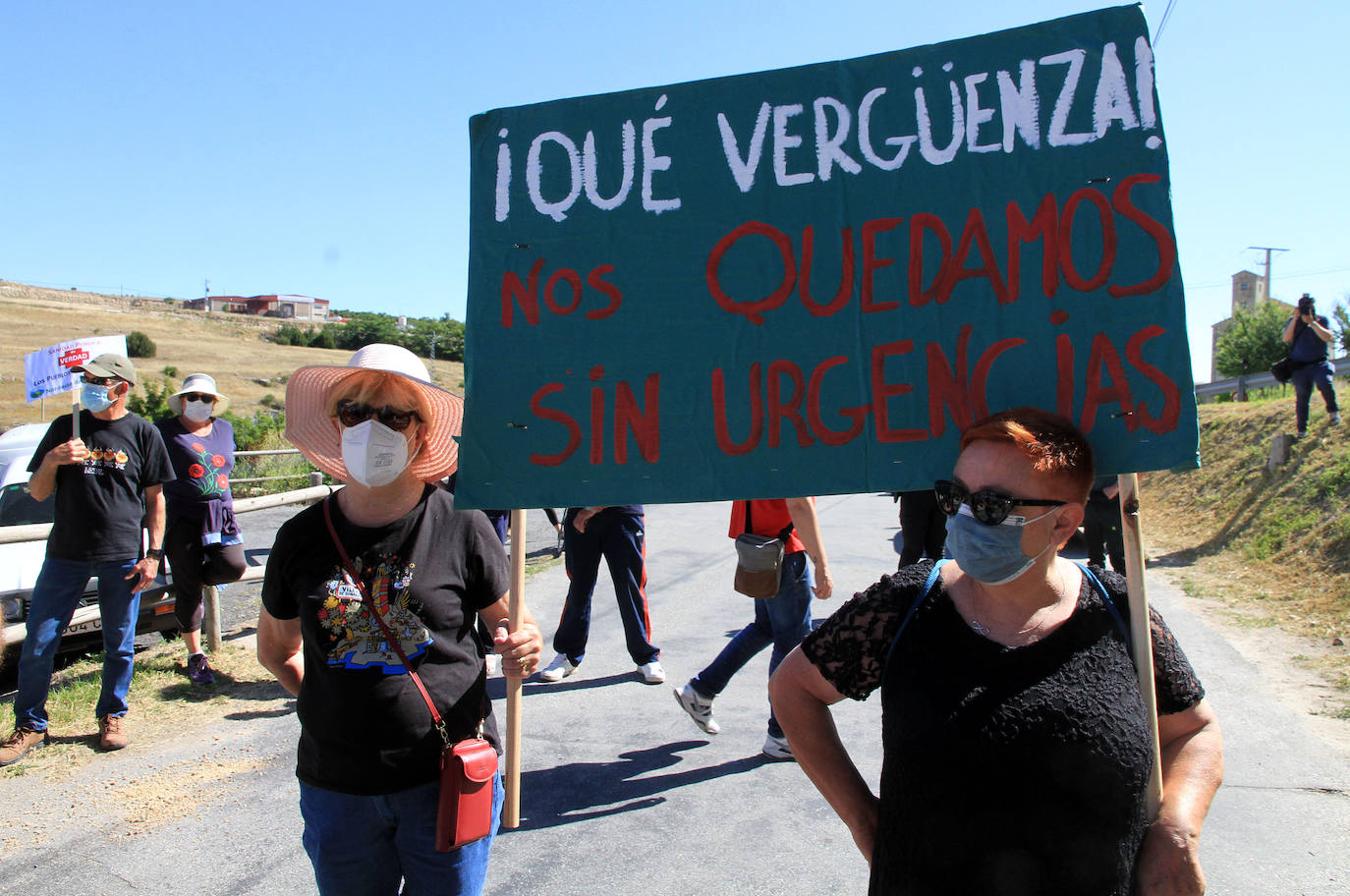 Manifestación este sábado en Sepúlveda en contra de los recortes sanitarios.
