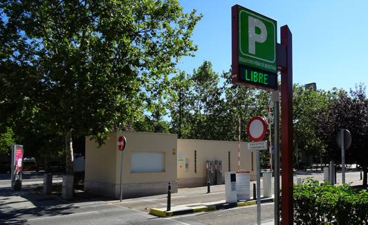 El 'bicipark' del aparcamiento disuasorio de la Feria de Muestras.