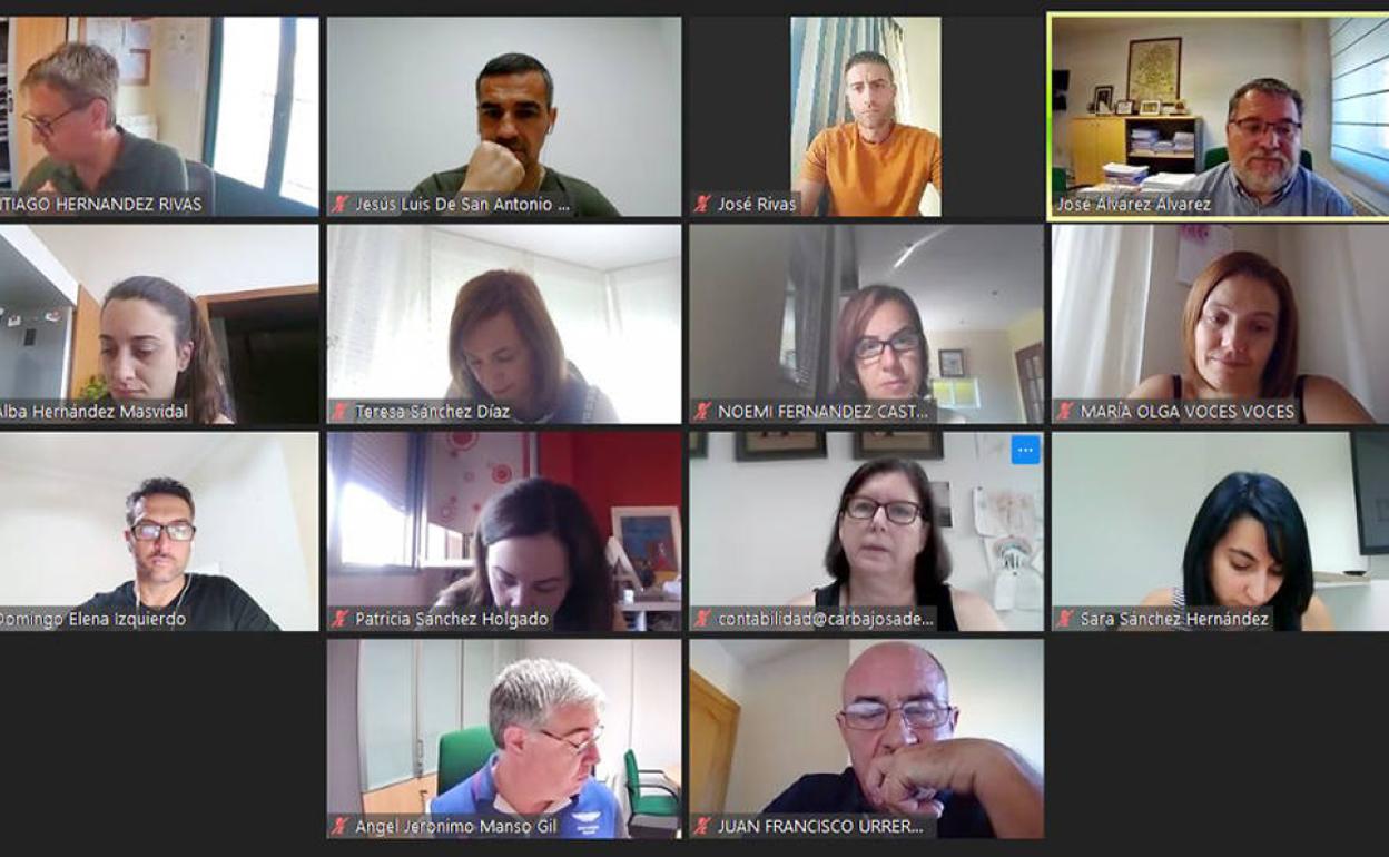 Un momento del pleno, que un mes más fue telemático.