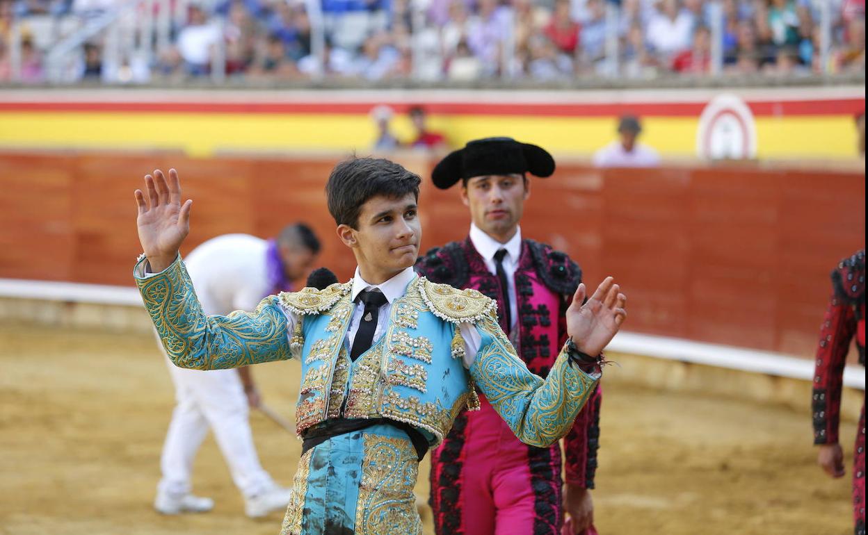 El novillero Manuel Diosleguarde, en la feria de San Antolín de Palencia en 2017. 