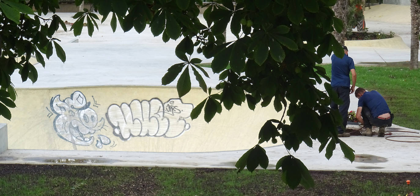 Fotos: Pintadas en el skate park de de La Rosaleda