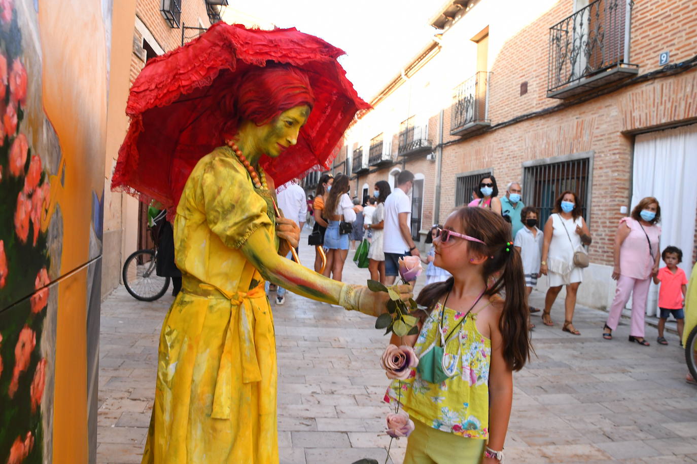 Estatuas humanas en Alaejos.