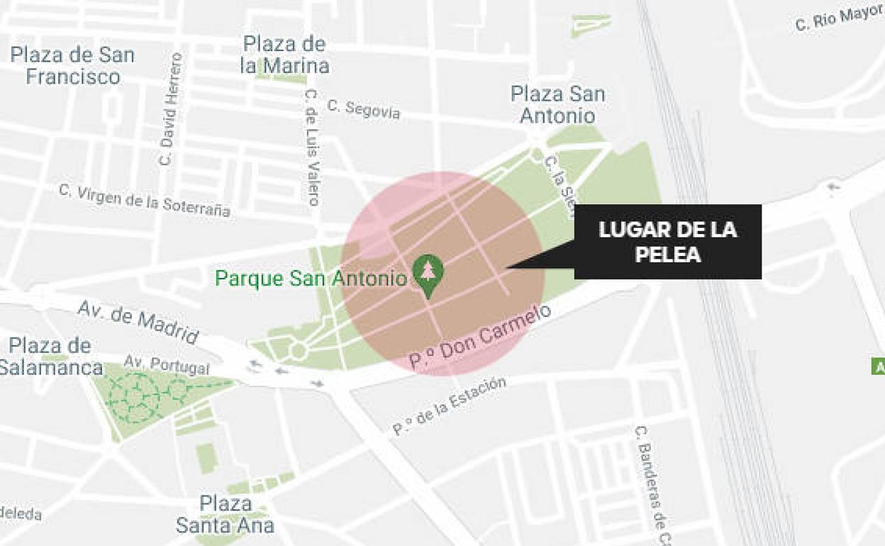 Imagen del lugar donde tuvo lugar la pelea.